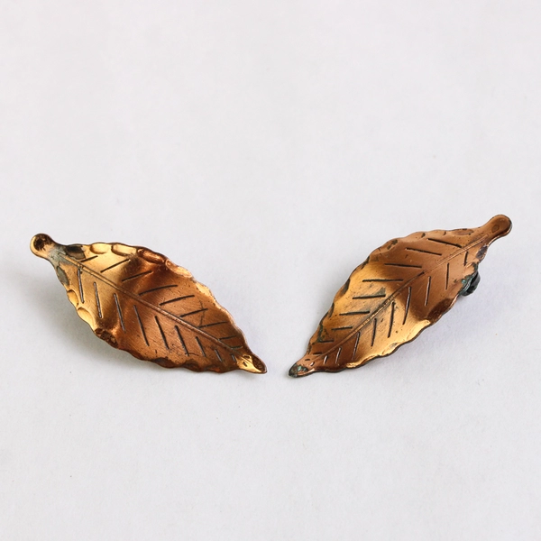 Bergere Clip On Earrings Copper Leaf