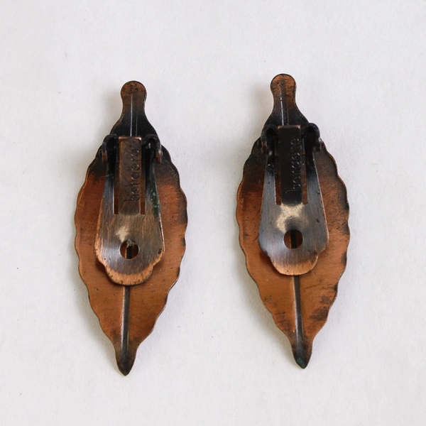 Bergere Clip On Earrings Copper Leaf