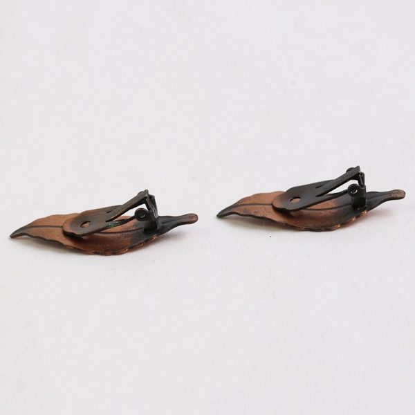 Bergere Clip On Earrings Copper Leaf