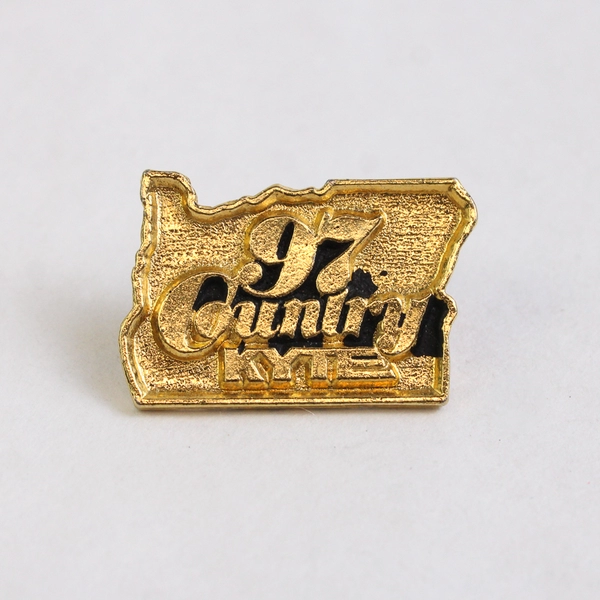 Vintage 97 KYTE Portland Oregon Country Music Brass Pin Hat Lapel RARE