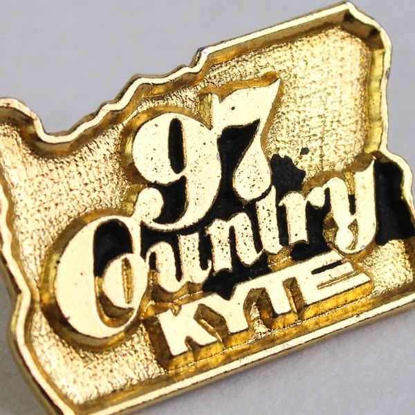 Vintage 97 KYTE Portland Oregon Country Music Brass Pin Hat Lapel RARE