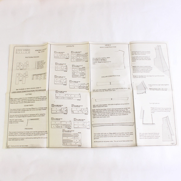 Loes Hinse Kimono Jacket Sewing Pattern 5103 Two Lengths Multi-Size Cut Complete