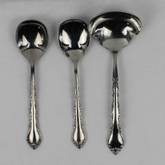 Lot of 3 International Silver Gigi Gravy Ladle & Sugar Spoons Glossy Finish