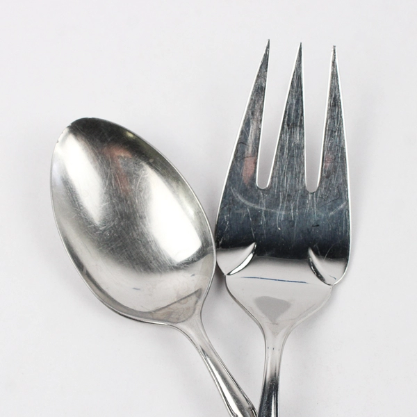 Lot of 2 International Silver Gigi Serving Spoon & Serving Fork Glossy Finish