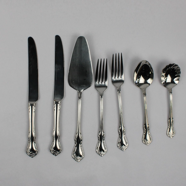 Lot of 7 Lattice Rose Reed & Barton Stainless Steel Sweets Set Glossy Finish 