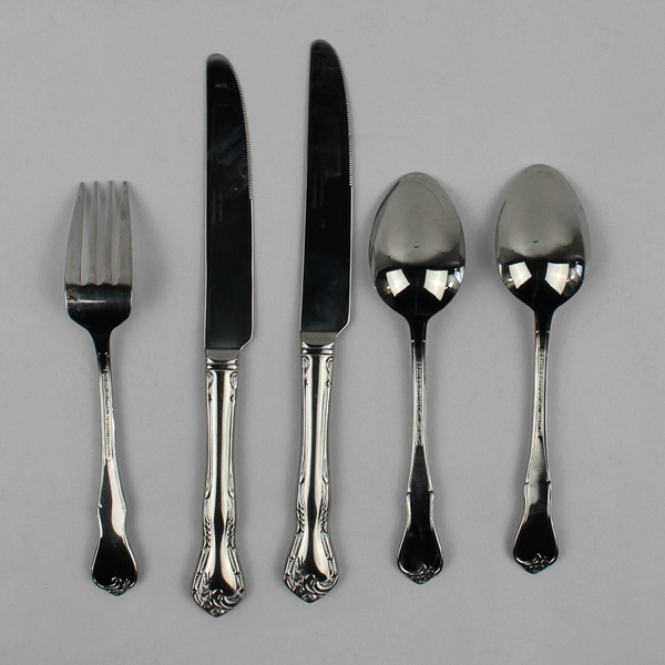 Lot of 5 Lattice Rose Reed & Barton Stainless Steel Set Glossy Finish 