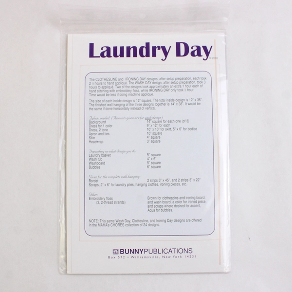 Laundry Day Line Drawn Designs Bunny Publications Uncut 2005