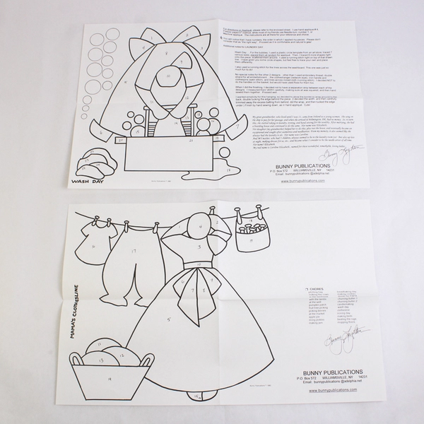 Laundry Day Line Drawn Designs Bunny Publications Uncut 2005