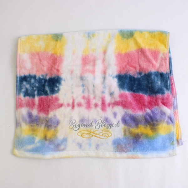 Beyond Blessed Embroidered Bible Verse Cotton Hand Towel Multi-Colored