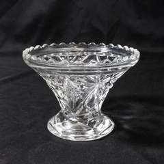 Vintage Anchor Hocking Prescut Clear Glass Punch Bowl Stand 4.75 Inch Tall