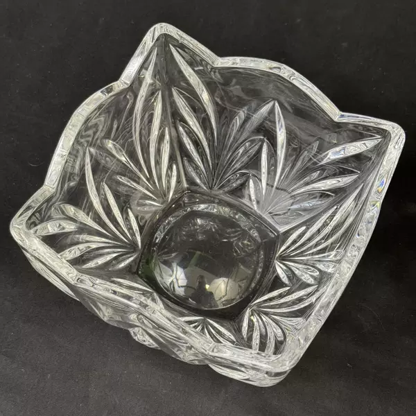 Godinger Shannon Square Crystal Dish Bowl Art Deco 6 Inch