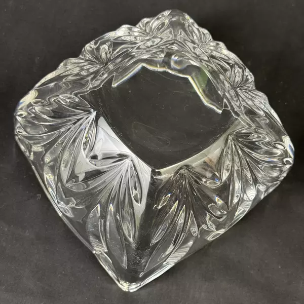 Godinger Shannon Square Crystal Dish Bowl Art Deco 6 Inch