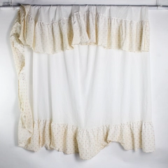 Allyson Kent Double/Full Size Bed Skirt Pink Flowers On Cream/Off White