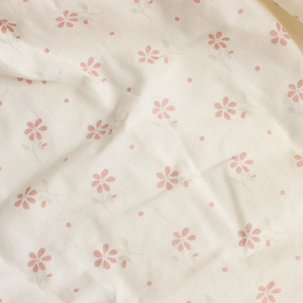 Allyson Kent Double/Full Size Bed Skirt Pink Flowers On Cream/Off White