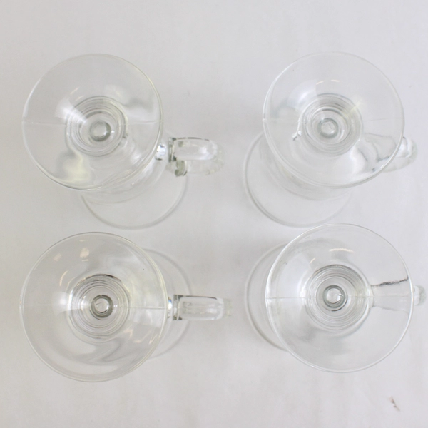 Set of 4 Libbey Clear Glass Irish Coffee Mugs Footed Cups 6"