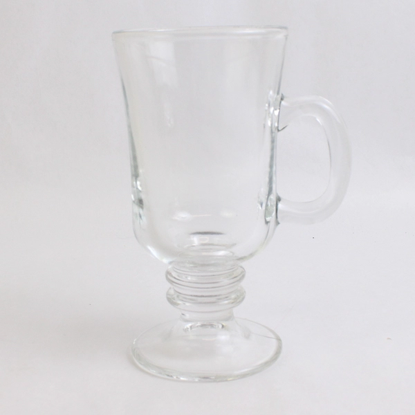 Set of 4 Libbey Clear Glass Irish Coffee Mugs Footed Cups 6"