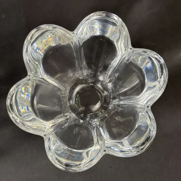 6 Petal Heavy Crystal Lotus Bowl 6 Inch