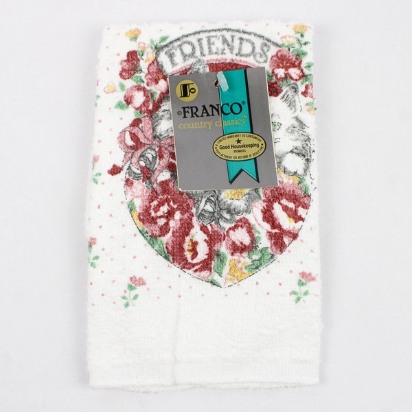 Cannon Franco Country Classics Feline Friends On White Dish Cloth 11.5" x 11.5"