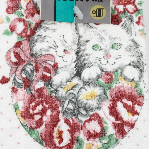 Cannon Franco Country Classics Feline Friends On White Dish Cloth 11.5" x 11.5"