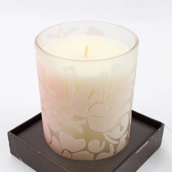 Pier 1 Imports Candle Floral Bloom With Breast Cancer Awareness Pin
