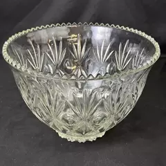 Vintage Hazel Atlas Heritage Glass Punch Bowl 11.25 Inch