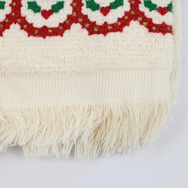 Vtg Cannon Greeting With Love Dishcloth Teddy Christmas On White 24" x 16"