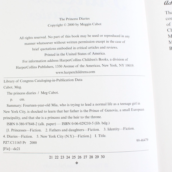 The Princess Diaries by Meg Cabot Volume 1 2000 Hardcover Dust Jacket