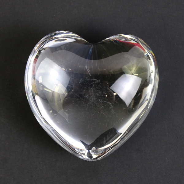 Baccarat Crystal Puffy Heart Paperweight 3 Inch With Box