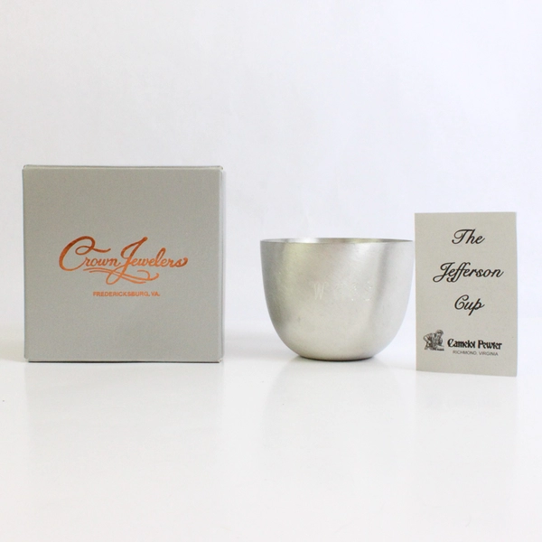 Camelot Pewter Jefferson Cup Handcrafted In Virginia Engraved Letters WCES