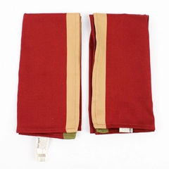 Lot Of 2 Matching Pier 1 Imports Fabric Napkins Red Green Yellow 19.5"x19.5"