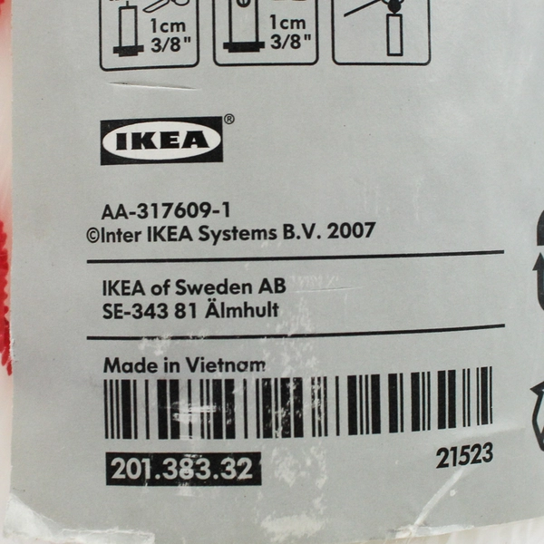 Ikea Kallt Design S Edholm Pillar Candle Red On White 55 Hrs 6" Tall 3" Diameter