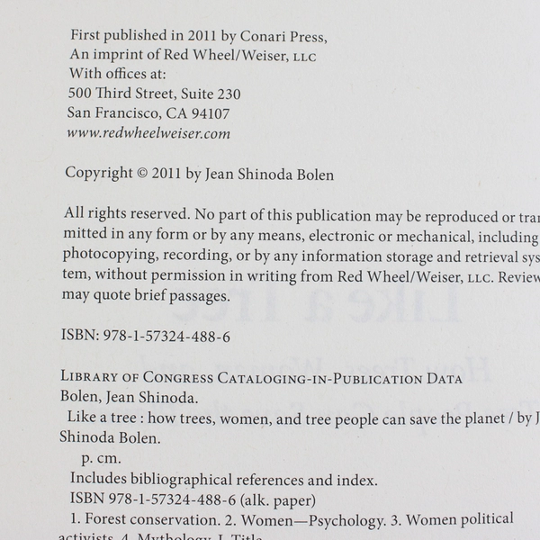 Like A Tree by Jean Shinoda Bolen Saving the Planet 2011 Hardcover Dust Jacket