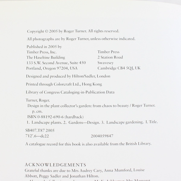 Design in the Plant Collector's Garden By Roger Turner 2005 Hardcover DJ