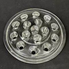 Vintage 16 Hole Glass Flower Frog 5.25 Inch Diameter