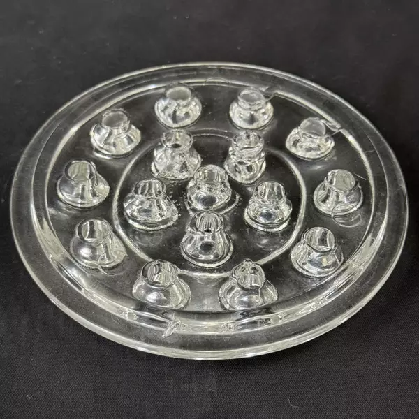 Vintage 16 Hole Glass Flower Frog 5.25 Inch Diameter