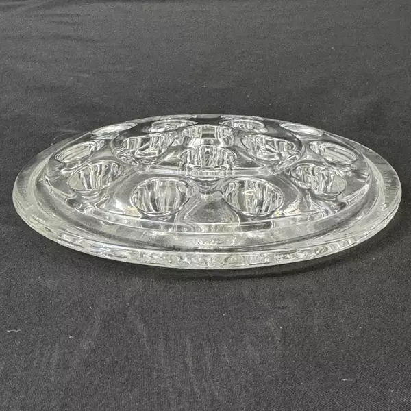 Vintage 16 Hole Glass Flower Frog 5.25 Inch Diameter