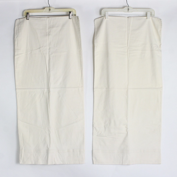 Lot Of 2 Matching Unbranded Solid Cream/White King Pillowcases 18.5" x 39"