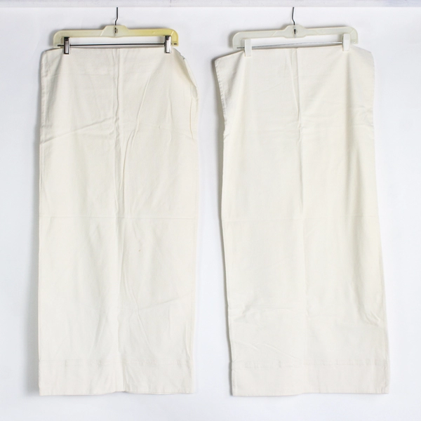 Lot Of 2 Matching Unbranded Solid Cream/White King Pillowcases 18.5" x 39"