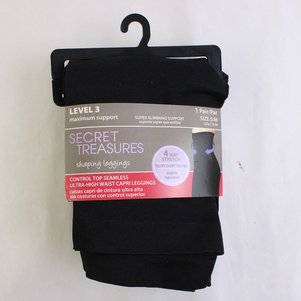 Secret Treasures Black High Waisted Shaping Legging Level 3 Support Size S/M