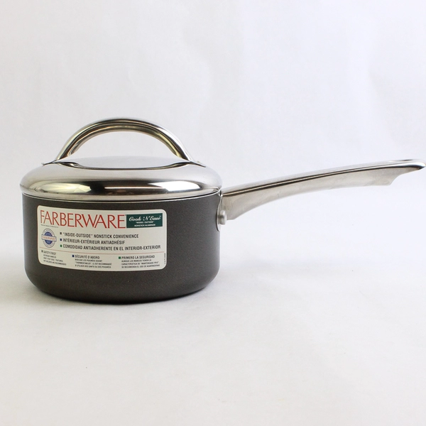 Farberware Cook 'N Ease Inside Outside Nonstick Aluminum 1Qt Pot With Lid