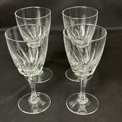 Set of 4 Cristal D'Arques Crystal Wine Glasses Flamenco Pattern 6 Inch