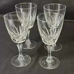 Set of 4 Cristal D'Arques Crystal Water Goblets Flamenco Pattern 7 inch