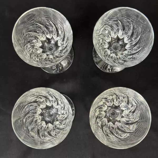 Set of 4 Cristal D'Arques Crystal Water Goblets Flamenco Pattern 7 inch