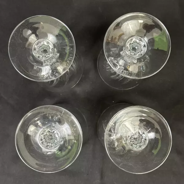 Set of 4 Cristal D'Arques Crystal Water Goblets Flamenco Pattern 7 inch