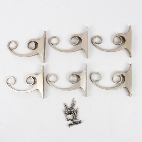 Set Of 5 Shadesol Fresno Stainless Steel Wall Mounted Hooks Curly