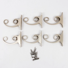 Set Of 5 Shadesol Fresno Stainless Steel Wall Mounted Hooks Curly
