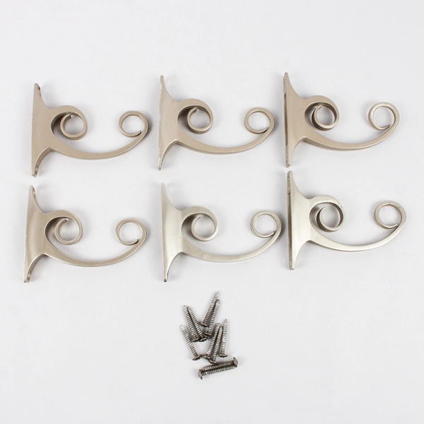 Set Of 5 Shadesol Fresno Stainless Steel Wall Mounted Hooks Curly