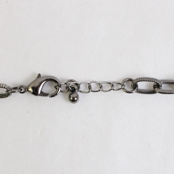 Black Chunky Beaded Statement Necklace 19"