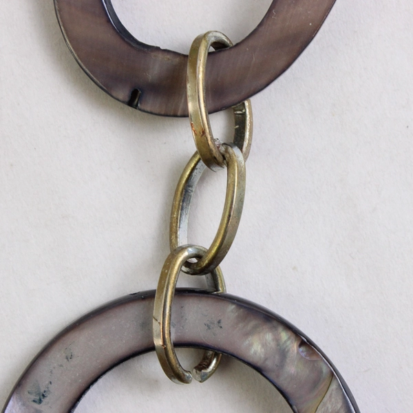 Shell Ring Linked Chain Necklace 18" Costume Fashion Jewelry