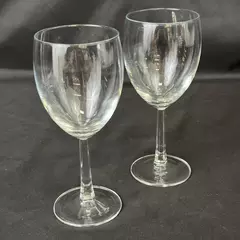 Set of 2 Luminarc Clear Crystal Wine Glasses 7 Inch Hexagon Stem